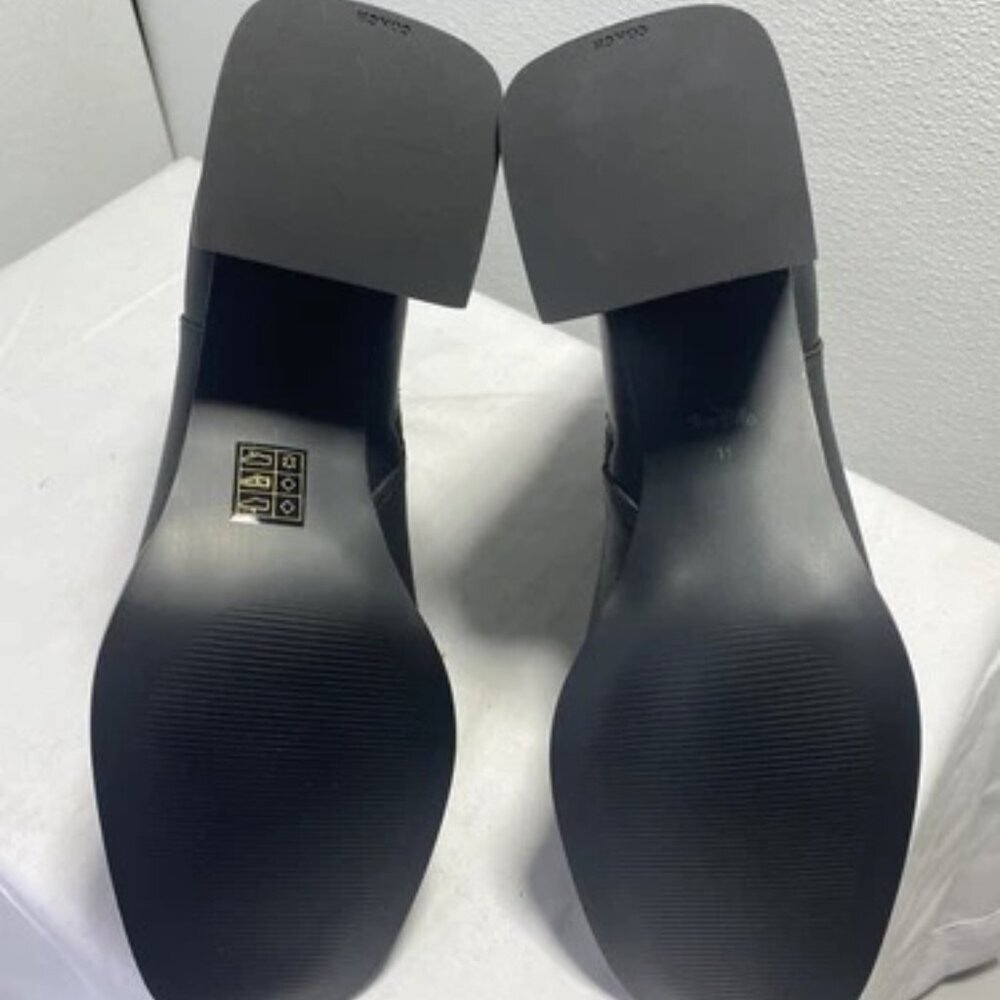 Coach Black Leather Ankle Booties with Side Zip - Picture 3 of 6